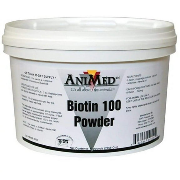 AniMed Biotin 100 Powdered Horse Supplement 5 lbs.