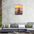 thumbnail image 6 of Zen Stone Wall Decor Sunset Pictures Wall Art Life Spiritual Canvas Print Zen Meditation Painting Framed Home Artwork for Office Bathroom Yoga Room 12"x16", 6 of 6