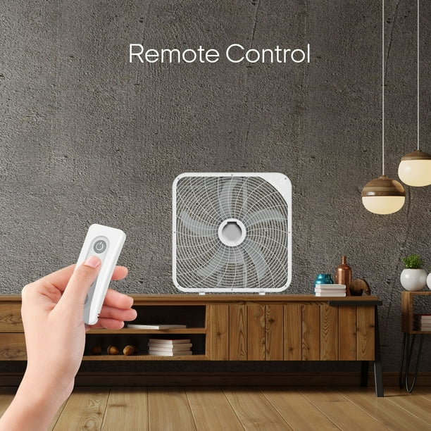 THE ASPEN 20” White Box Fan with Remote Control, 2800 Cubic Feet
