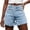 shorts 230#Blue, variant on Womens Shorts Stylish Streetwear Design Asymmetrical Waist Denim Shorts Slim Fit Versatile Wide Leg Casual Daily Wear