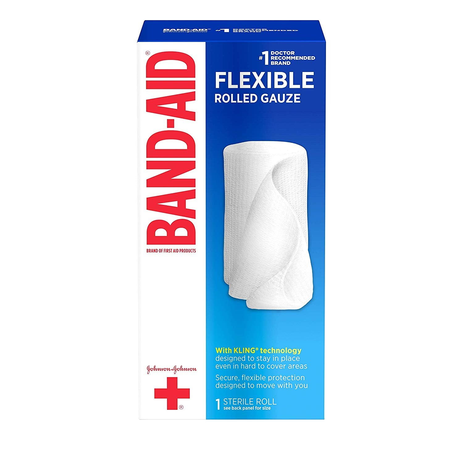 Johnson & Johnson Hospital Grade Red Cross First Aid Rolled Gauze 4in, 1ct