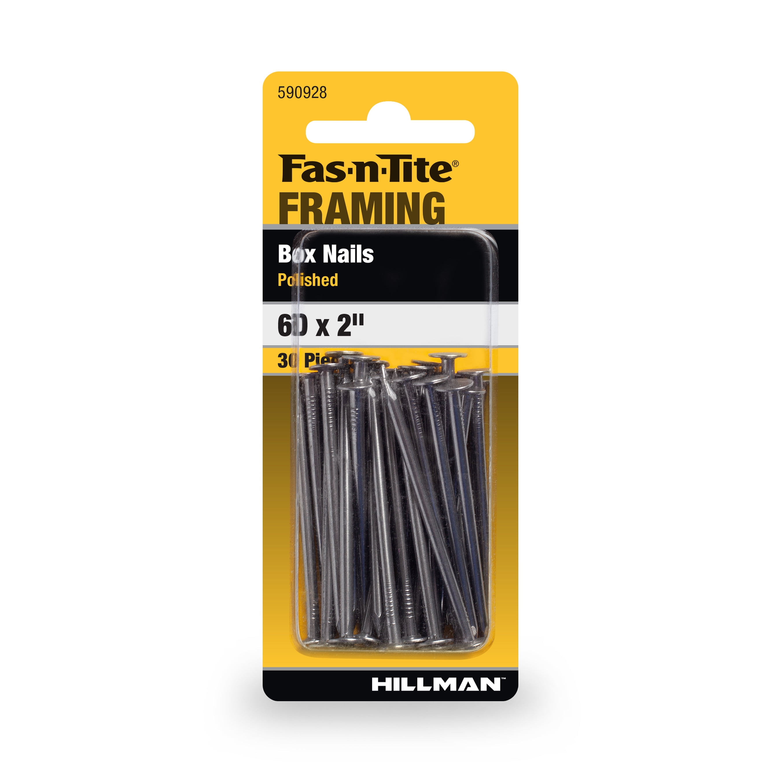 (8 pack) Fas-n-tite Box Nails, 6D x 2", Steel, Polished, Gray, Interior Framing Nails, 30 pack