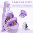 thumbnail image 2 of Lomyolo Sling Bag Crossbody Bag Fanny Pack Women 2025 Cute Chest Bag- Valentines Day Birthday Christmas Gifts for 4 5 6 7 8 9 10 11 12 13 Year Old Teens Daughter - Purple, 2 of 6