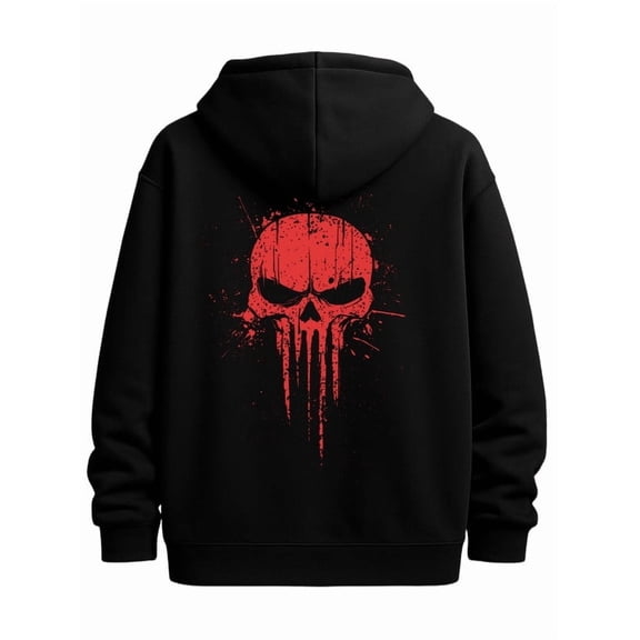 Punisher Skull Hoodie funny hoodies fire skeleton mens polyester black Comfortable for Casual Wear pullovers dames idk fire Unique Design Unisex Shirt Graphic tshirts