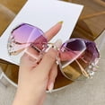 thumbnail image 2 of Luxury Fashion Oversized Rimless Sunglasses Women Fashion Design Big Frame Diamond Square Sun Glasses For Female, 2 of 5
