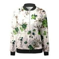 thumbnail image 5 of Luwomo Jackets for Womens Floral Print Round Neck Loose Fit Long Sleeve Coat Cardigan Tops Green,L, 5 of 5