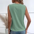 thumbnail image 5 of Besolor Women's Sleeveless Lace Trim V Neck Tank Tops Summer Loose Tee Shirts Hollow out Plain Beach Tanks Blouse, 5 of 5