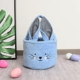 thumbnail image 5 of CoreLiving Soft Plush Rabbit Ear Easter Basket, White Canvas Woven Bunny Bucket Tote Bag for Bulk Easter Egg Hunts, Party Decorations, and Candy Gift Storage, 5 of 6