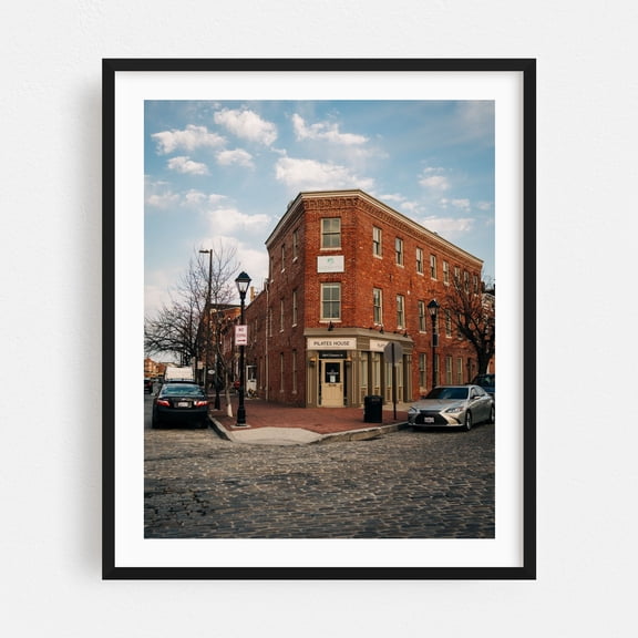 Fells Point Corner, Baltimore 01 - Baltimore Maryland Photography Black Framed Wall Art Print 16 x 20 inches
