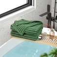 thumbnail image 2 of Bath Towels 2 Pack, Lighter & Quick Dry Towels Large 27.5 x 55 inches, Luxury Terry Cotton Towels for Bathroom Spa Swim, Forest Green & White Striped, 2 of 14