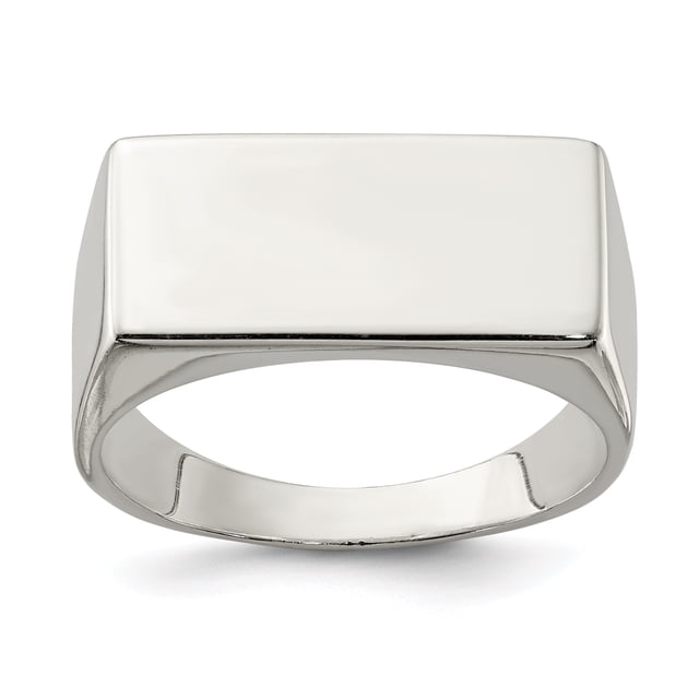 925 Sterling Silver 9x19mm Closed Back Signet Ring