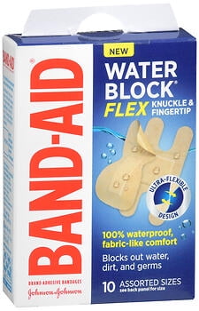 Band-Aid Brand Water Block Flex Finger Bandages, Assorted, 10 ct