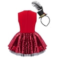 thumbnail image 4 of iiniim Girls Circus Ringmaster Outfits Halloween Sequin Tutu Leotard Dancewear for Kids Dress-Up Red 16, 4 of 7