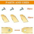 thumbnail image 4 of 30 x Titanium Replacement Blades for All Husqvarna/Gardena/Yard Force/Automower Automower Garden Mowers, Heavy Duty (3.1g/0.75mm) with Screws, 4 of 5