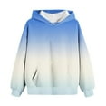 thumbnail image 6 of Girls Comfort Long Sleeve Hoodies New Girls Trendy Oversized Hoodies Casual Long Sleeve Pullover Tops Gradient Hooded Sweatshirt with Pocket White 13 Years, 6 of 9