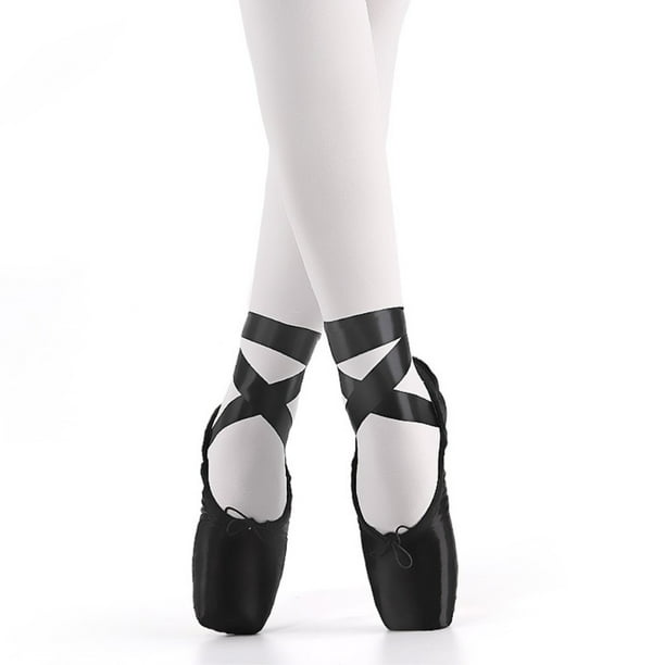 red ballet shoes with ribbons