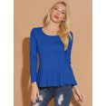 thumbnail image 3 of CamiBásiDe ManLarCon Cuello Redondo Y Peplum Informal PaMujer Color azul XL, 3 of 6