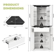 thumbnail image 4 of 71" Corner Kitchen Pantry Cabinet with 4 Doors, Adjustable Shelves, Drawer & Door Shelves, Farmhouse Storage Cupboard for Kitchen or Living Room, 4 of 8