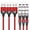 Red, variant on 3 Pack Magnetic Charging Cable 1.6ft/3.3ft/6.6ft, 3-in-1 Nylon Braided 540° Rotation Magnetic Phone Charger Fast Charging Cable for Type C/Micro USB/i-Product Device, Purple