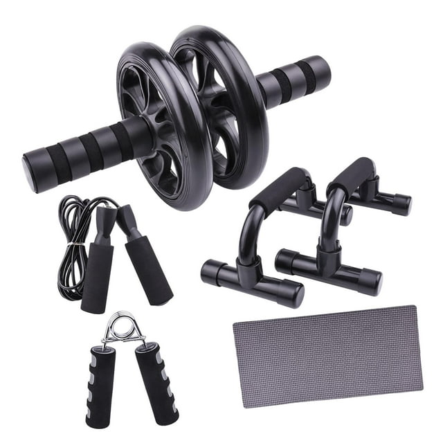 Rodillera con rueda abdominal para hombres y mujeres, equipo para saltar la cuerda y hacer ejercicio abdominal. 6 uds.