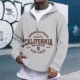 thumbnail image 2 of California San Francisco West Coast Quarter Zip Pullover Men Long Sleeve Graphic Hooded Sweatshirt Mens Hoodie Streetwear, 2 of 5