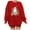 Red, variant on DianGeFu Hoodies for Women Plus Size Long Sleeve Print Loose Blouse Round Neck Hoodless Sweatshirts 2024 Fall/Winter Trendy(Red,S)