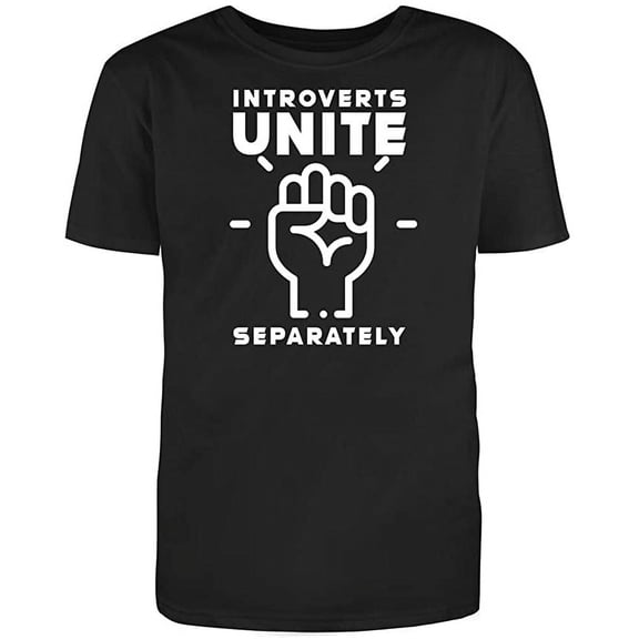 RedBarn "Introverts Unite Separately" - Men's Novelty Sarcastic Funny T Shirt - Pre Shrunk, Heavy Weight Shirt - 100% Cotton T-Shirt - Awesome Quality Tees - Black (3X Large)