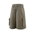 thumbnail image 5 of Pantalones cortos informales para hombre: corte holgado, pierna recta, largo medio, para casa, playa y actividades al aire libre en verano, múltiples bolsillos, poliéster., 5 of 5