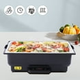 thumbnail image 4 of 500W 9L Electric Chafing Dish Food Warmer Buffet Server Adjustable Temperature Food Container W/Lid, 4 of 16
