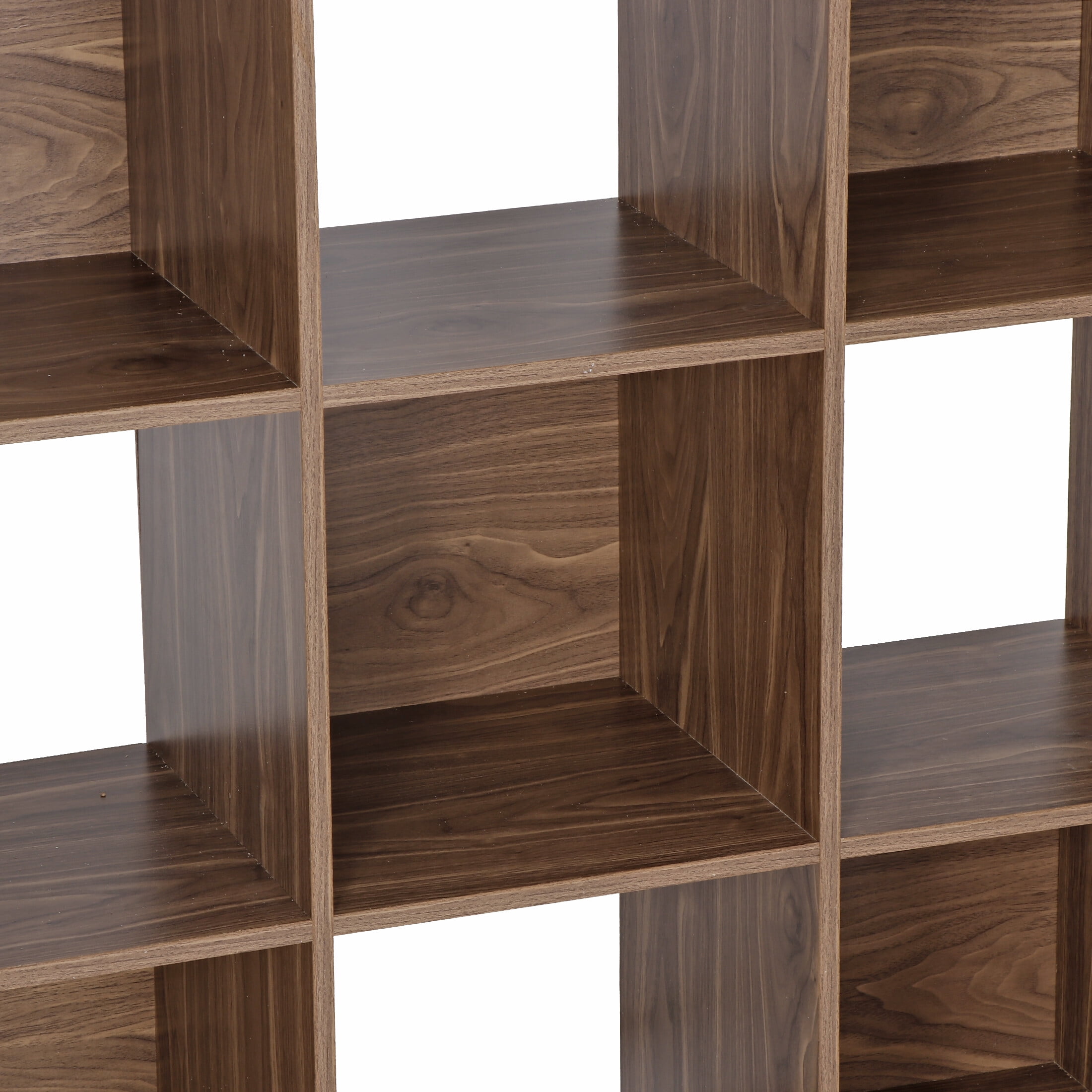 SuperDeal 9-Cube 3 Shelves Organizer MDF Cabinet Bookcase Light Brown