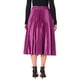 thumbnail image 3 of Falda Midi Plisada de Fiesta para Mujeres INSPIRE CHIC con Cintura Elástica Metálica L Malva, 3 of 6