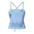 thumbnail image 3 of outfmvch tank top for women imitated silk fabric lace up backless crop slim fit party club crop tops for women, 3 of 8