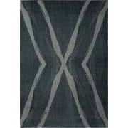 Ladole Rugs Stylish Modern Abstract Vancouver Contemparory Elegent Soft Shag Shaggy Grey Area Rug Carpet 4x6 (3'11" x 5'7", 120cm x 170cm)