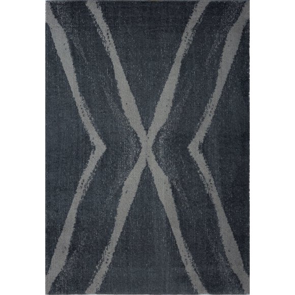 Ladole Rugs Tapis Moderne Abstrait Vancouver Contemporain Élégant Doux Shag Shaggy Gris 7x10 (6 Pieds5 Pouces x 9 Pieds5 Pouces, 200cm x 290cm)