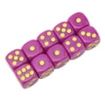 thumbnail image 4 of Juego de dados de esquina redondeada de 20 piezas de 16mm, juego de dados de 6 caras para juegos de mesa, juegos de matemáticas, puntos morados y amarillos, 4 of 12