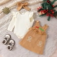 thumbnail image 2 of Kogui Baby Christmas Outfit Outfit Girl Long Sleeve Romper Ruffle Skirt Sets Fall Clothes 1 3 Months (Yellow,1-3 Months), 2 of 9