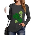 thumbnail image 4 of UngA St Patricks Day Shirt for Women Shamrock Long Sleeve Irish St Patty's Day Outfit Green Lucky Clover Crewneck Tee Tops,Size XXL, 4 of 8