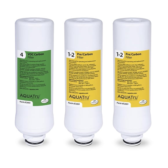 Paquete combinado de filtro purificador de agua AquaTru de 1 año