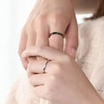 thumbnail image 2 of EeaseMX Anillo de pareja de plata con apertura decorativa para hombre, 2 of 8