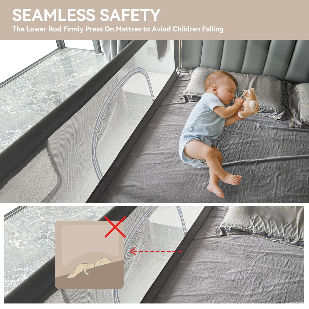 Bed Rail for Toddlers,38" Baby Bed Rail Guard,Upgrade Adjustable Kids Bed Rail,Universal Safety Baby Bed Side Rail Guard for Twin,Full,Queen,King,Cal King Size.