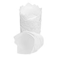 thumbnail image 4 of 50 cápsulas para cupcakes con forma de tulipán, cápsulas de papel para hornear con forma de tulipán, moldes para cupcakes y muffins sin blanquear, color blanco., 4 of 5
