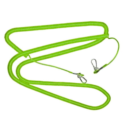 Retractable Coiled Tether Fishing Rope Coil Fishing Tool Rod Leash Extension Cord Tether for Hiking, Camping Durable with Clip Buckle 5 Meters