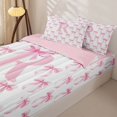 thumbnail image 3 of Homewish Pink Bowtie Zipper Twin Comforter Sets with Fitted Sheet and 2 Pillowcases For Girls,Cartoon Letter Alphabet C Kids Zipper Bedding Set,Pink Reversible,4 Pieces, 3 of 7