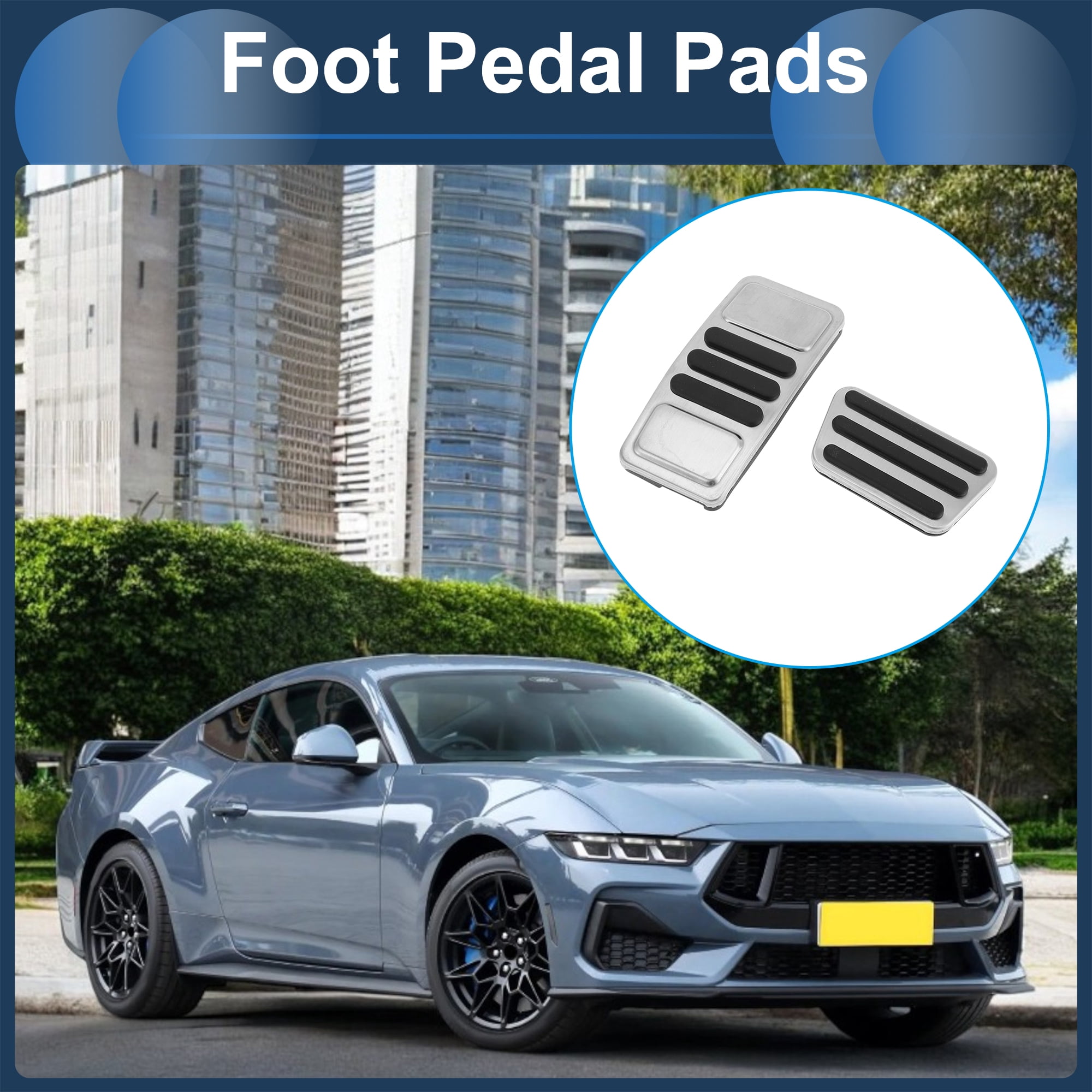 Unique Bargains Foot Pedal Pads Foot Accelerator Covers for Ford for Mustang 2015-2024