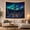 Aurora Cabins, variant on Aurora Borealis in Snowy Mountains with Cabins and Lake, Serene Digital Art for Nature Lovers, Wall Art Decor, Christmas Gift, Tapestry Wall Hanging for Bedroom and Living Room