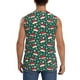 thumbnail image 4 of Fotbe Santa Hat Joy Green Festive Men's Camiseta sin Mangas Estampada para Hombres, Playera Casual para Gimnasio, Entrenamiento, Playa-Large, 4 of 7