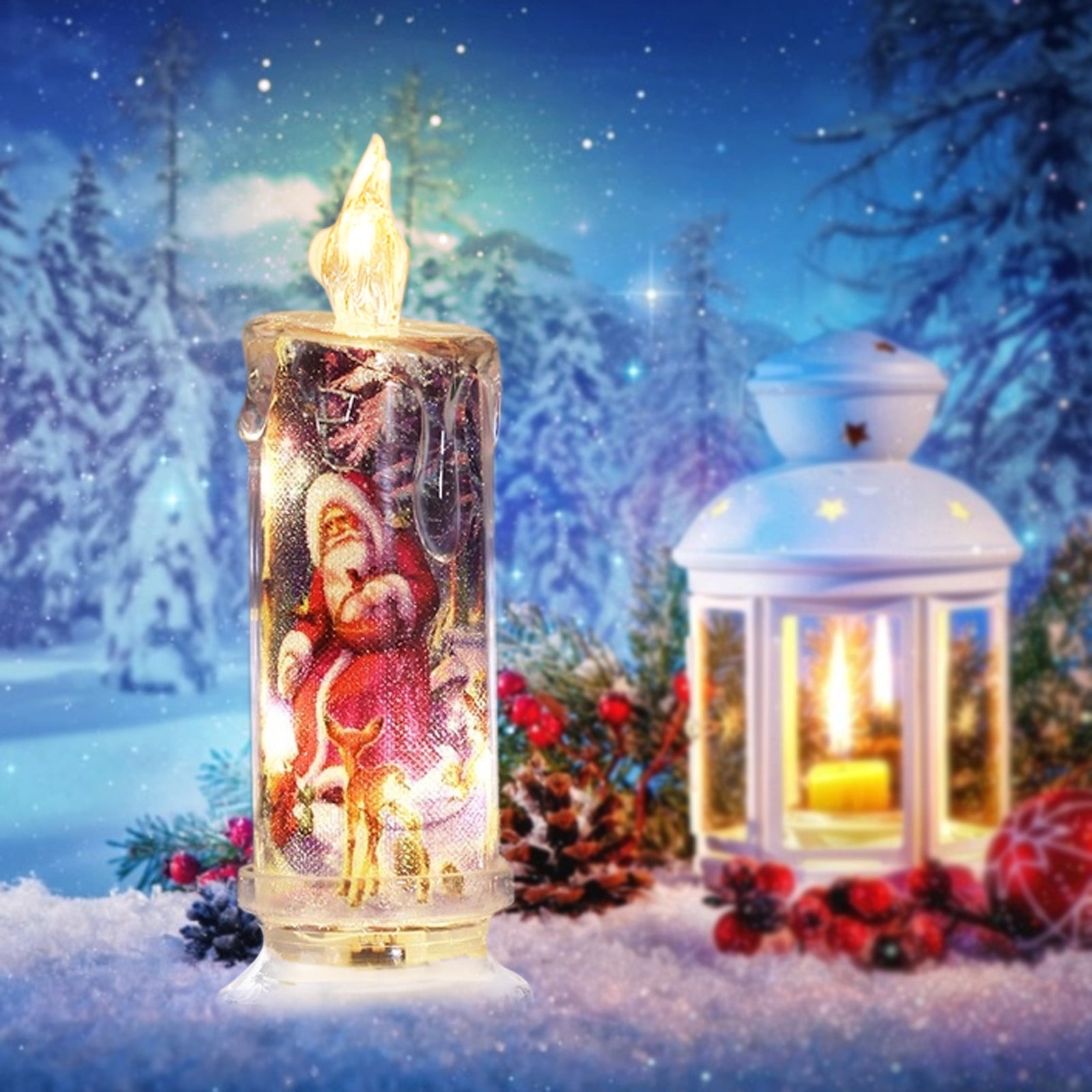 SUSHANG Clearance Led Christmas Electronic Candle Night Light