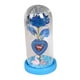 thumbnail image 3 of Decoración del día de San Valentín BLESIY Lámpara de mesa eterna Rosa artificial en cúpula de vidrio base azul luz de mesa, 3 of 8