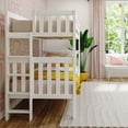 thumbnail image 6 of Max & Lily Solid Wood Twin over Twin Bunk Bed with Ladder on End For Kids, White, 6 of 12