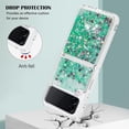 thumbnail image 5 of Glitter Liquid Case for Samsung Galaxy Z Flip 3 for Girls Women, Bling Quicksand Clear Soft TPU Cover Shiny Sparkle Luxury Floating Protective Case for Samsung Galaxy Z Flip3 RLS Green, 5 of 12